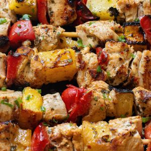 Pineapple Marinated Chicken Kabobs