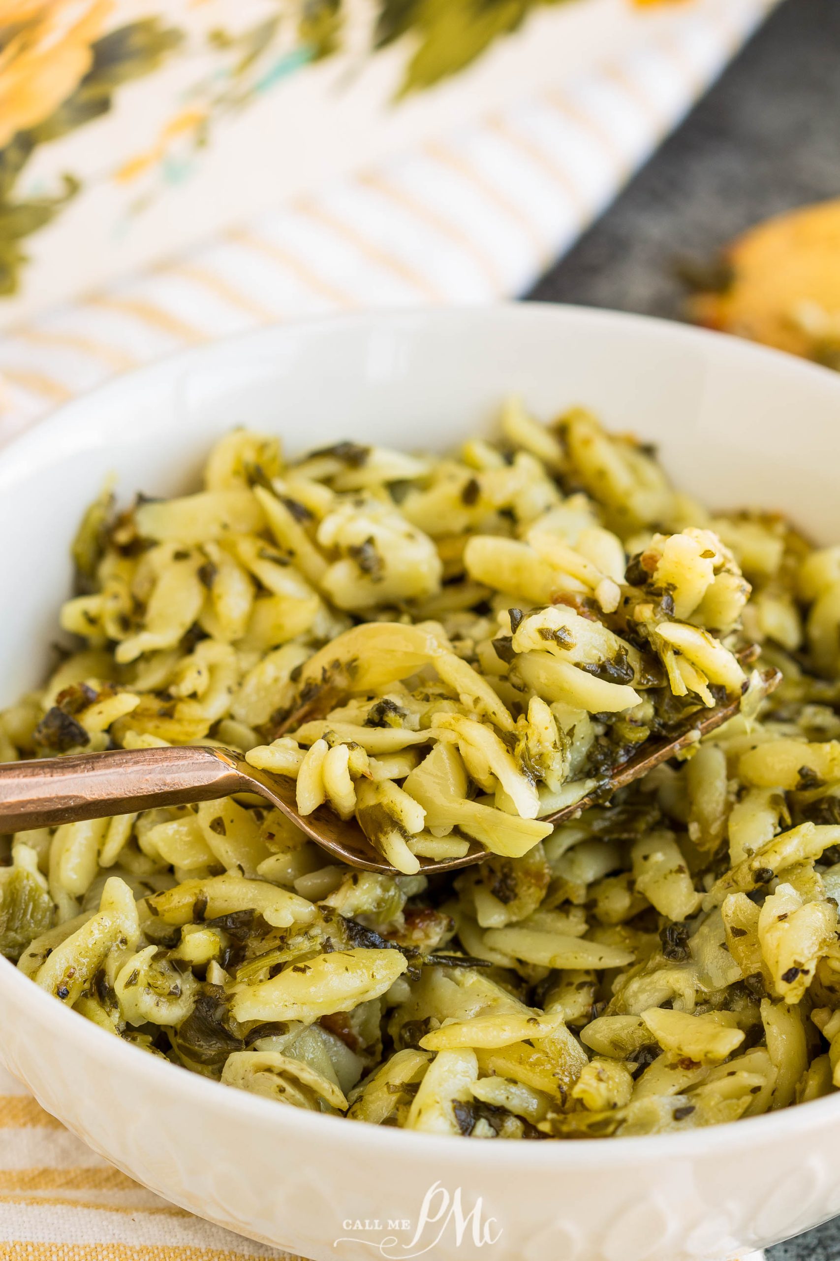 One Pan Spinach Artichoke Orzo