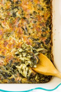 One Pan Spinach Artichoke Orzo