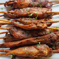 Sticky Bourbon Chicken Skewers