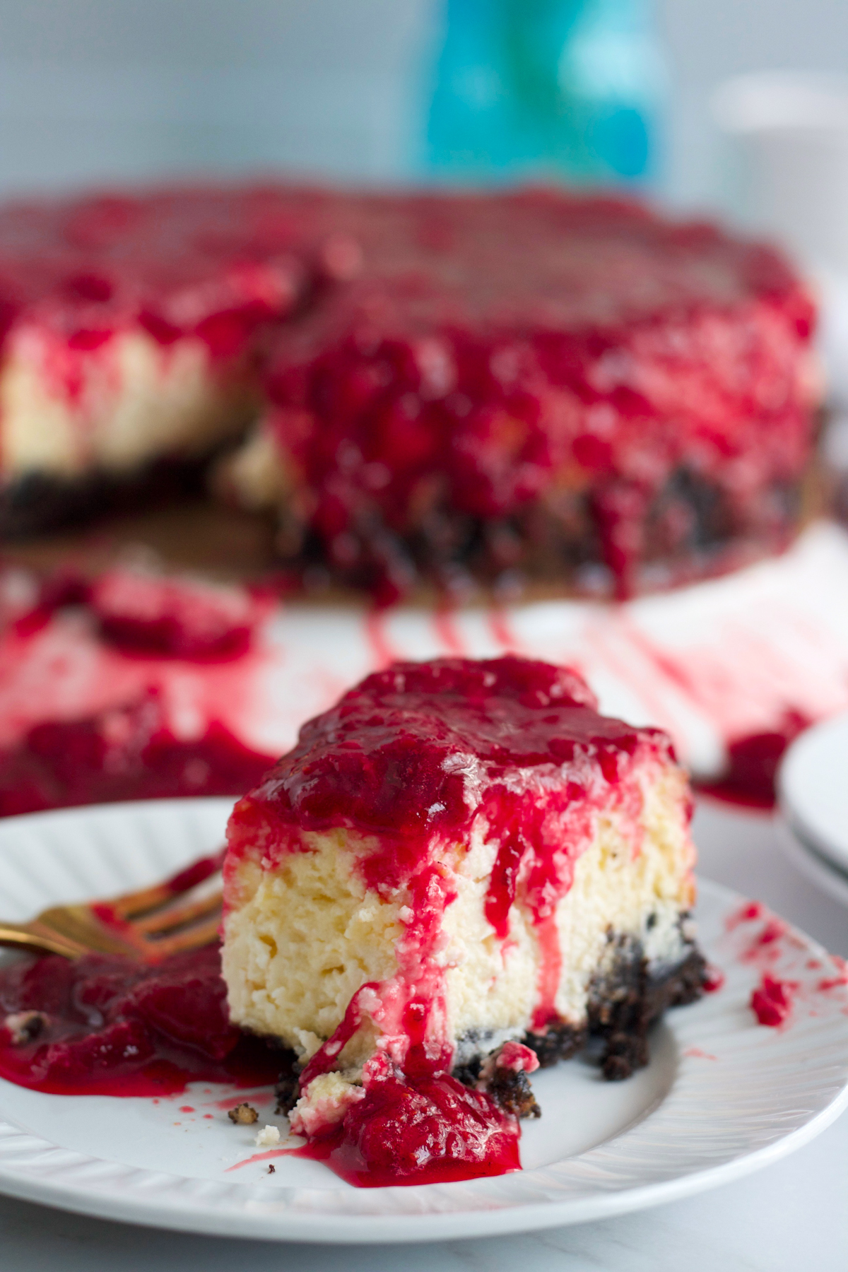 Strawberry Cheesecake with Oreo Crust