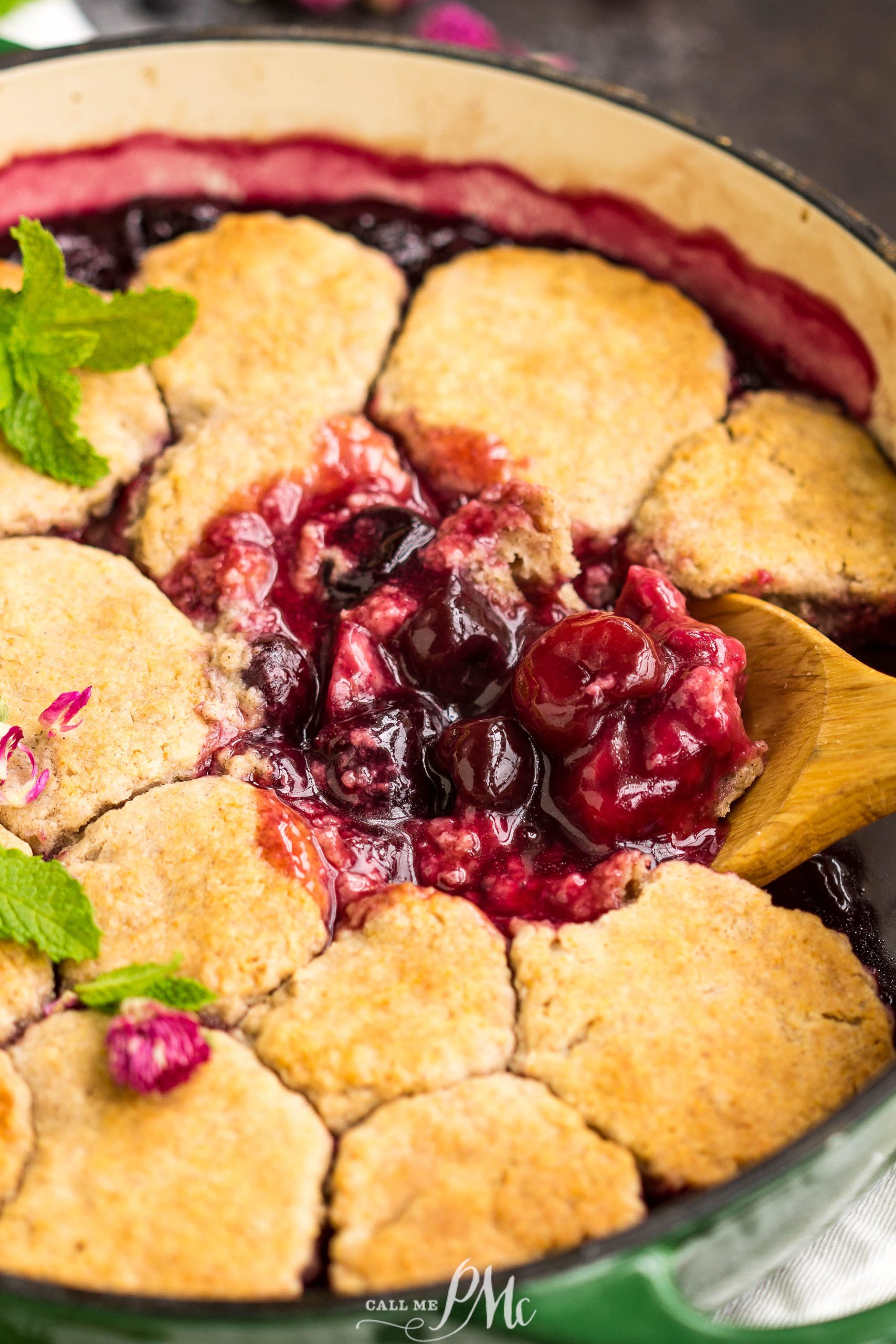 Cherry Cobbler with fresh or frozen cherries