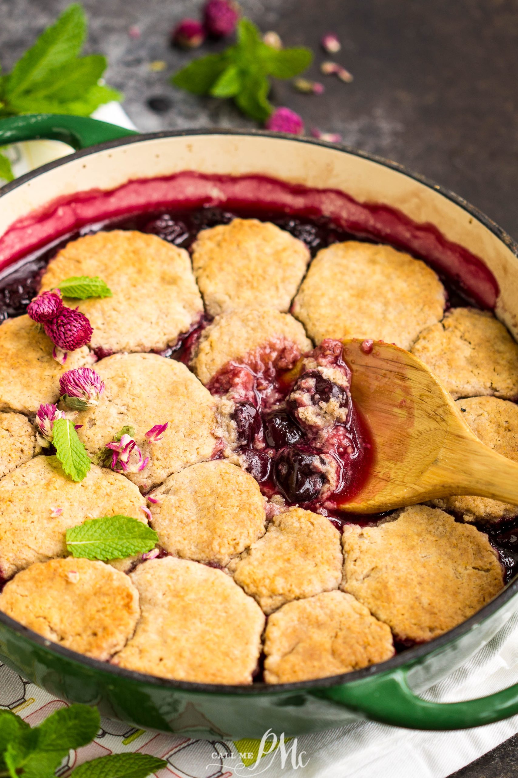 Cherry Cobbler with fresh or frozen cherries