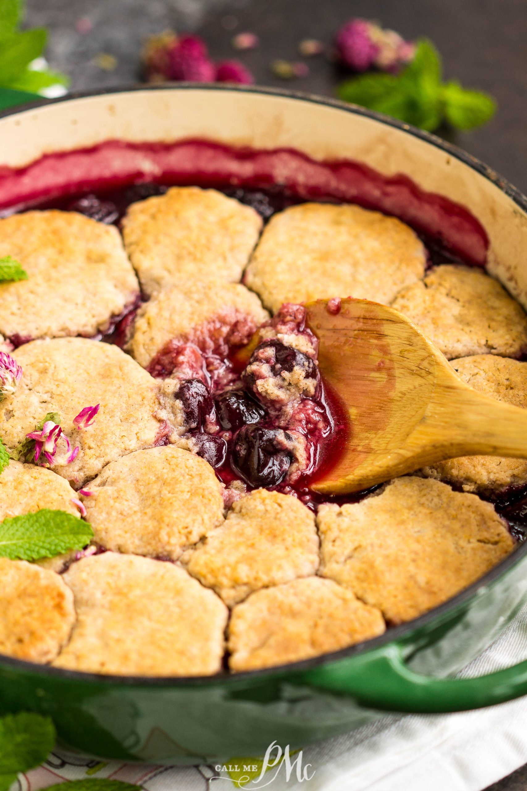 Cherry Cobbler with fresh or frozen cherries