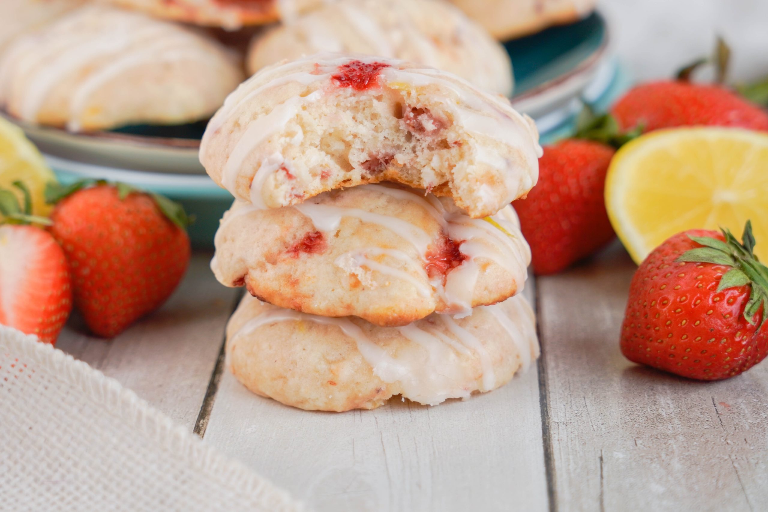 Strawberry Lemon Cookies No Cake Mix