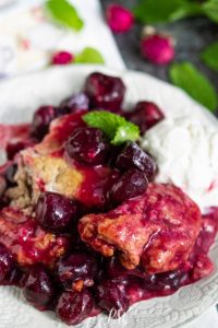 Cherry Cobbler with fresh or frozen cherries