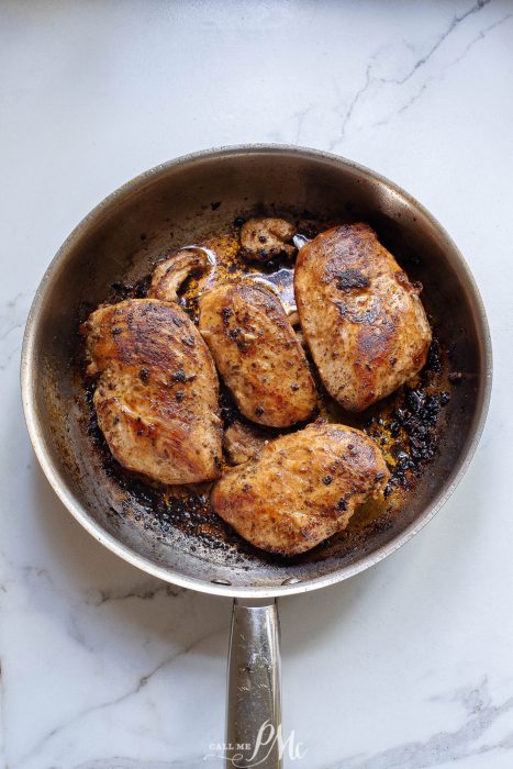 cooked chicken in skillet