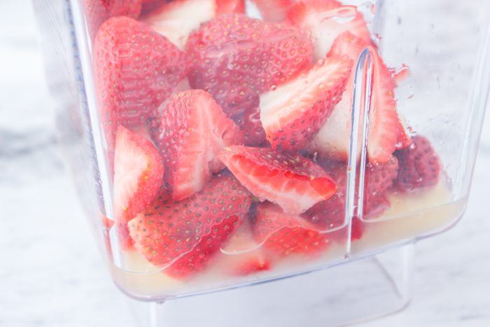 strawberries in blender