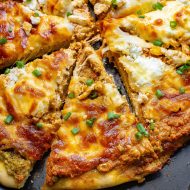 Two Pesto Chicken Pizza with Mozzarella and Ricotta