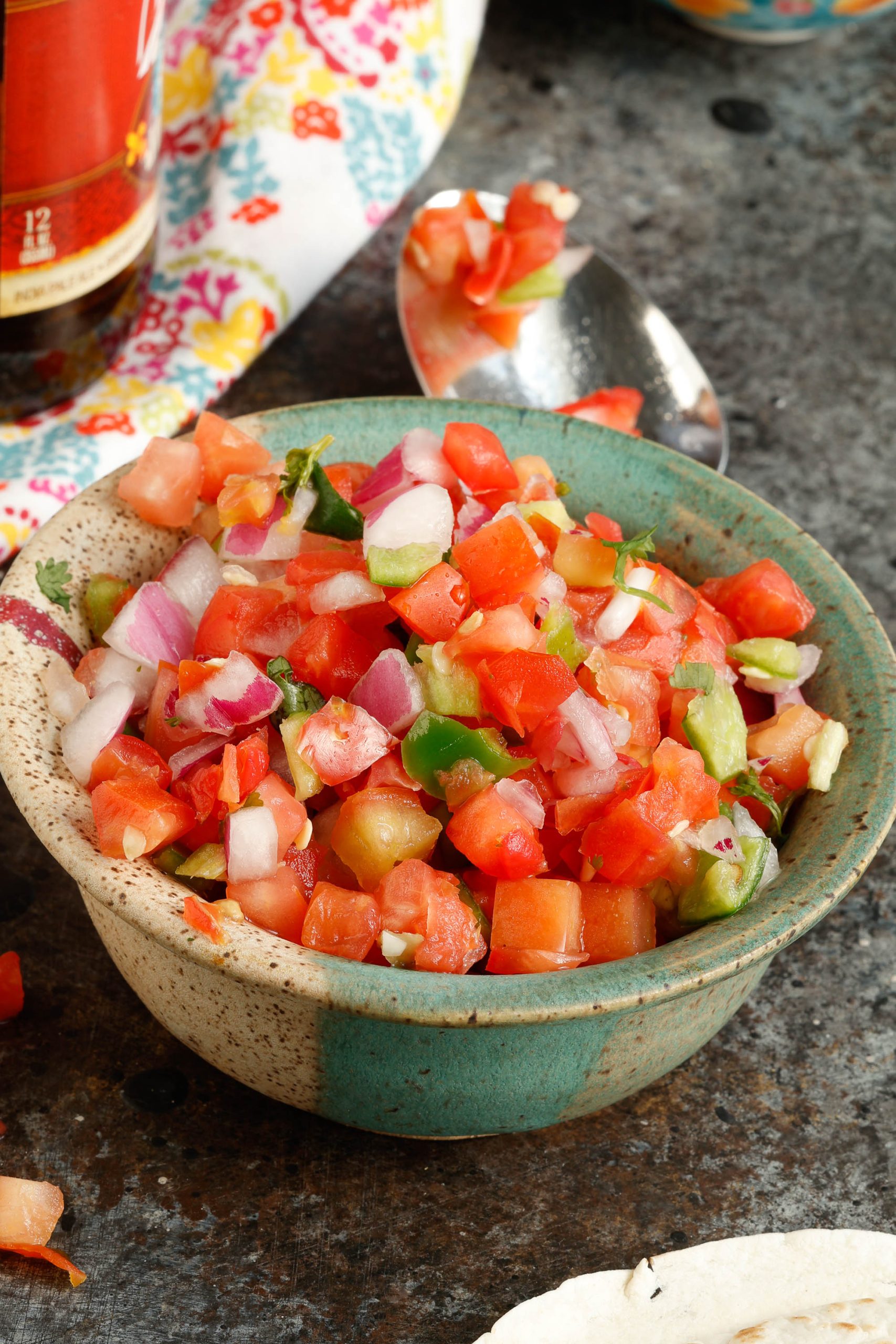 Chopped tomatoes in a bowl.