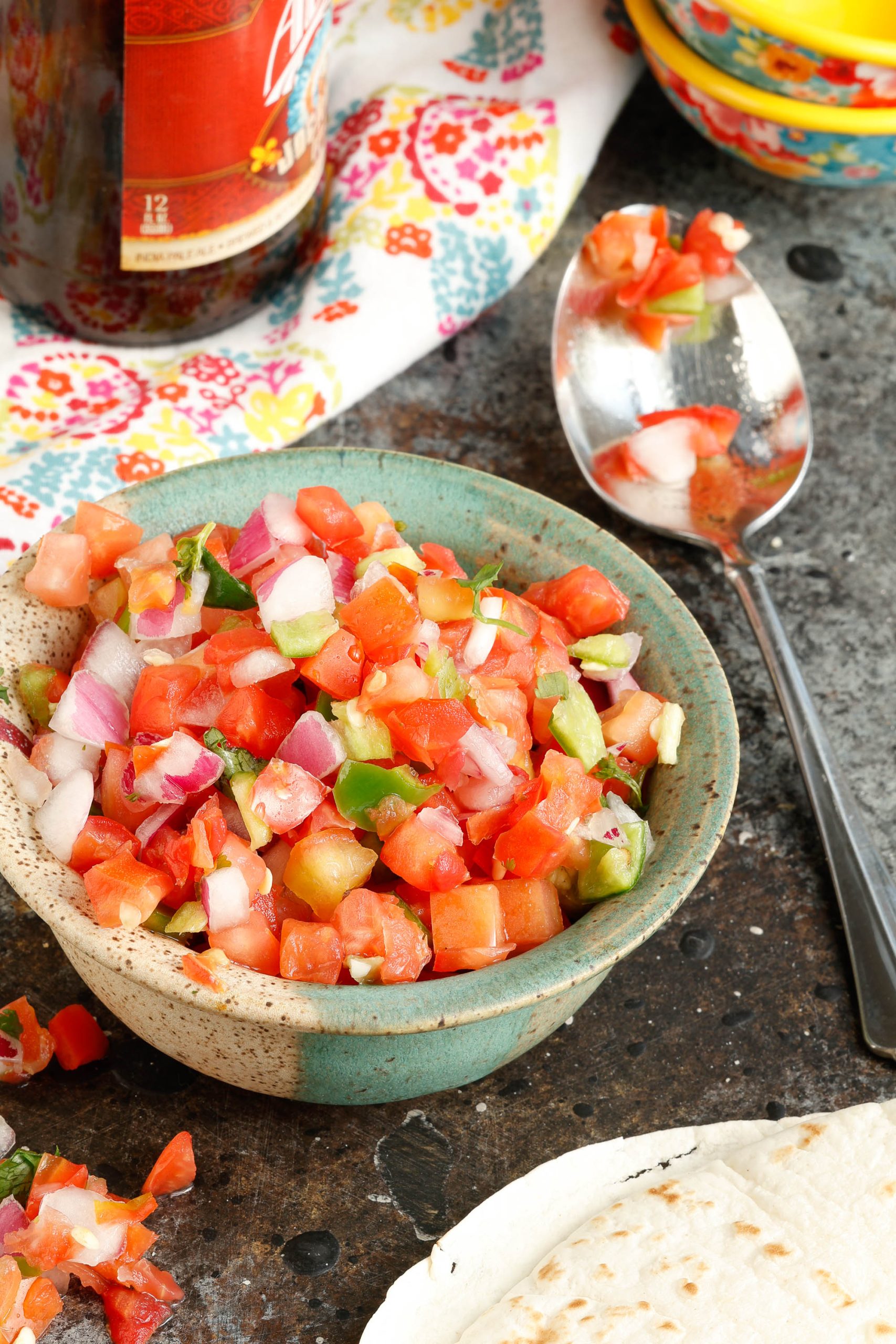 Pico in a bowl on a table.