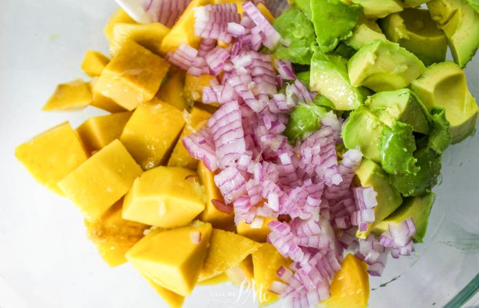 chopped mango, onion, avocado