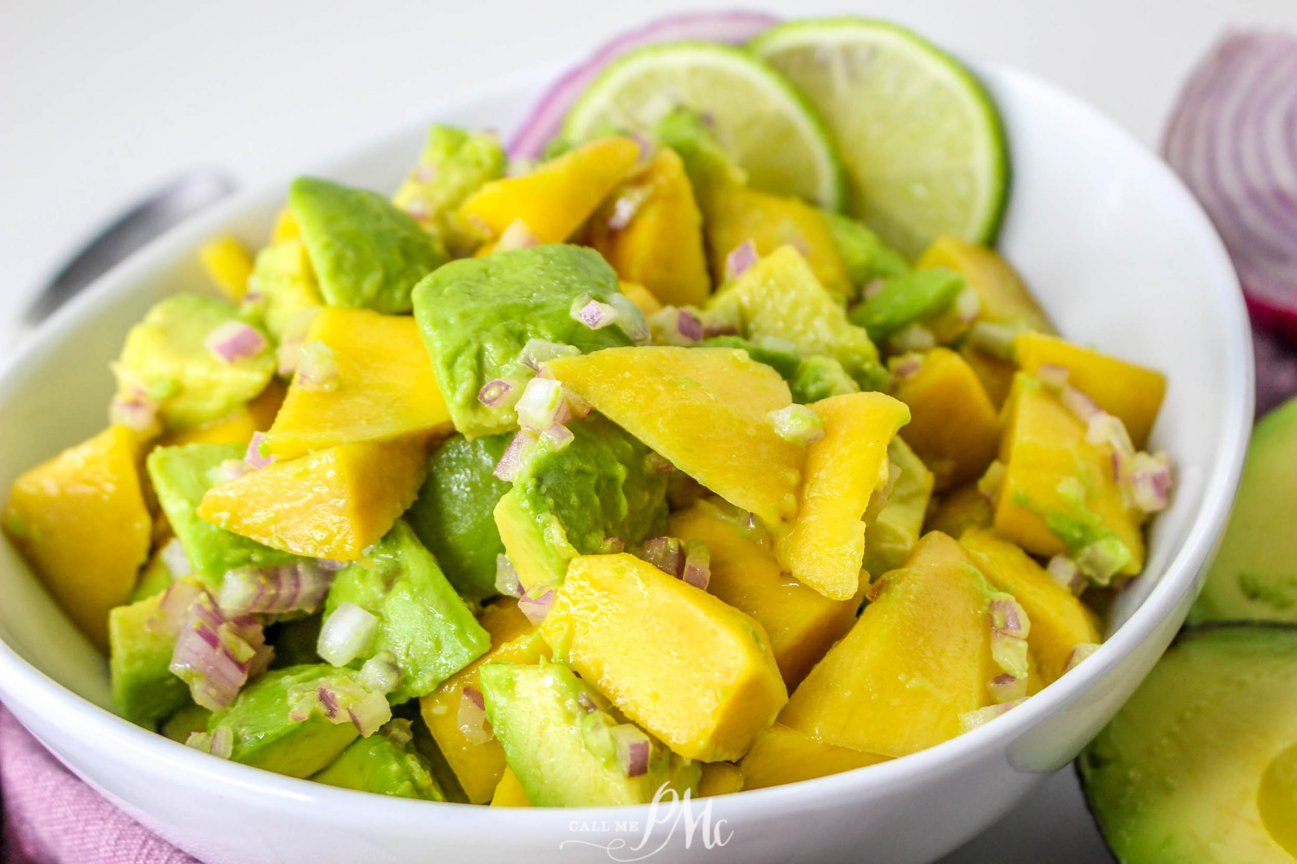 Avocado and Mango chunks in a bowl.