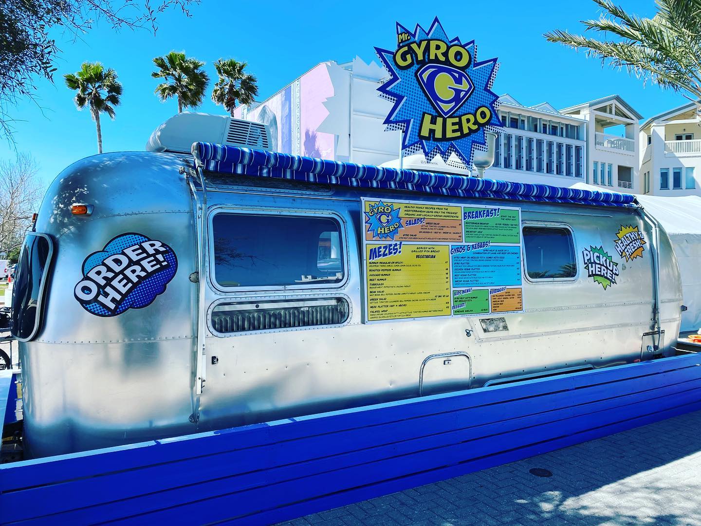 Airstream food truck, Gyro Hero, in Seaside, Fl