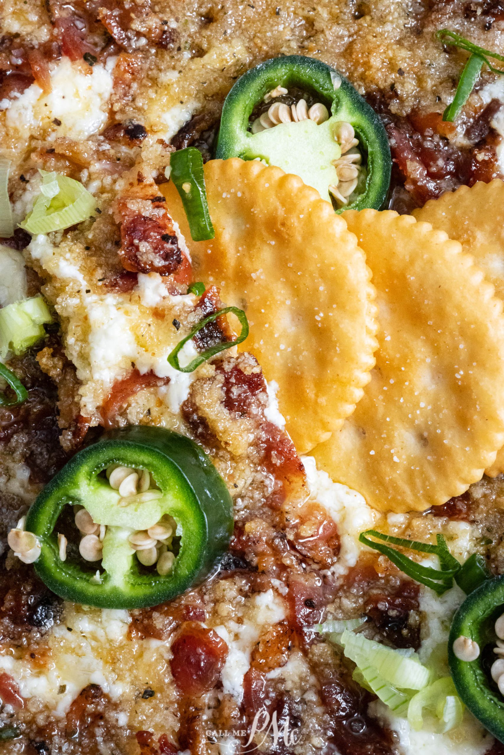 Jalapeno dip with bacon and cheese.