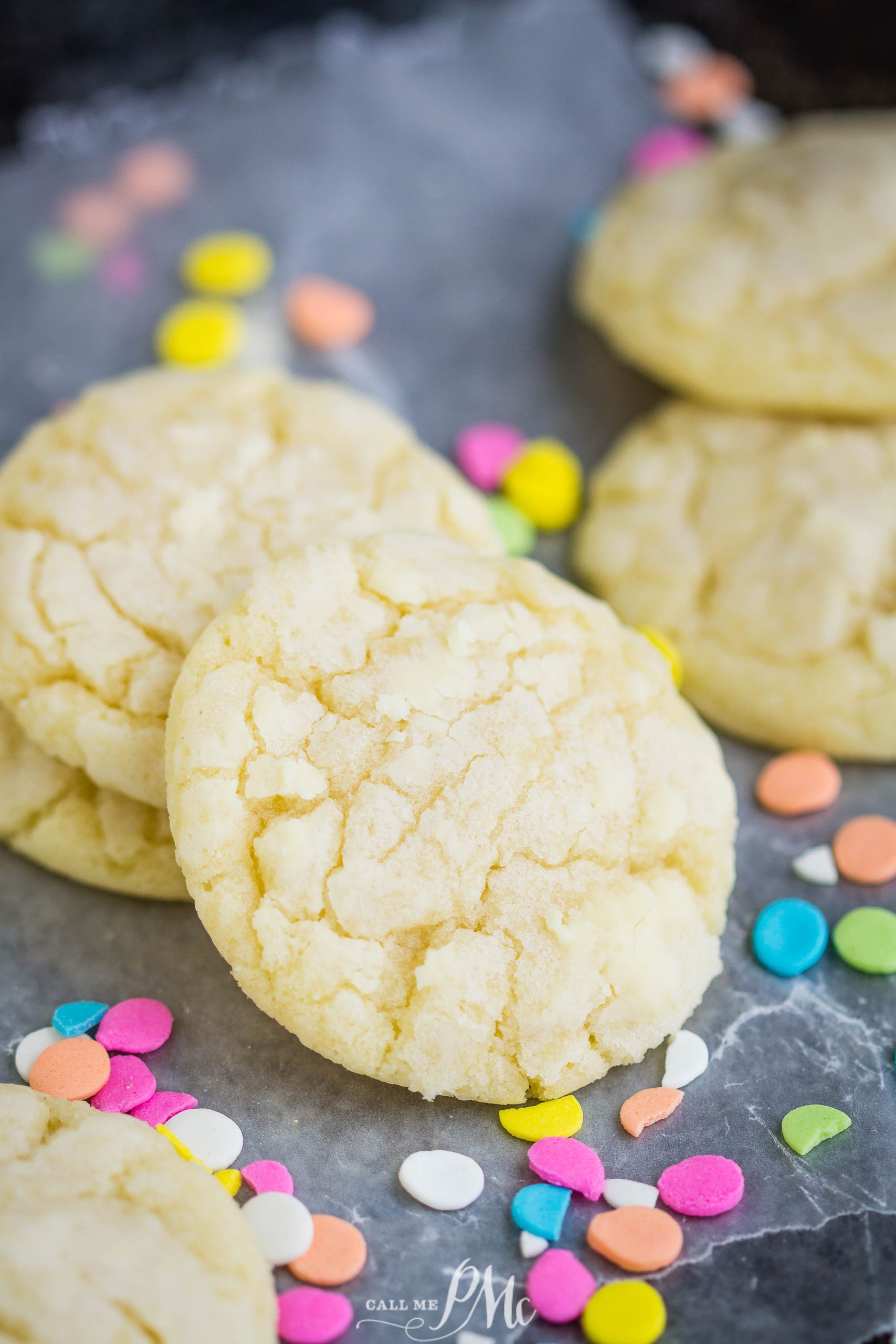 Lemon Cake Mix Crinkle Cookies