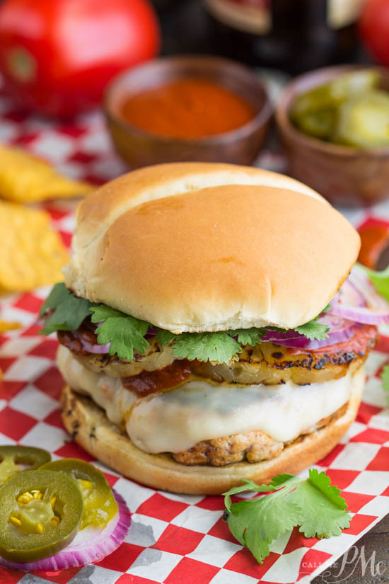 Pork el Pastor burger on a table.