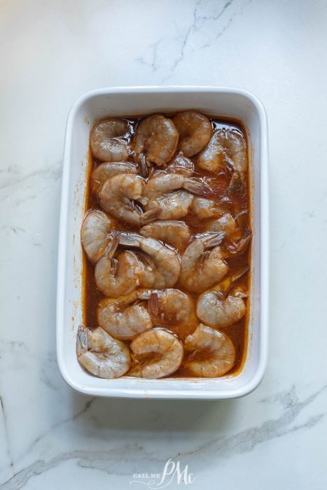 Shrimp marinating in Honey Garlic sauce.