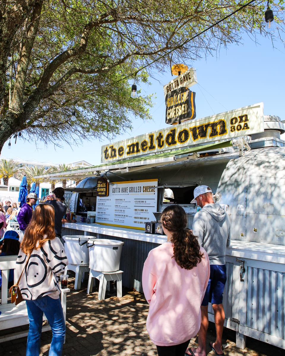 Meltdown 30a is an airstream food truck at Central Square in Seaside FL