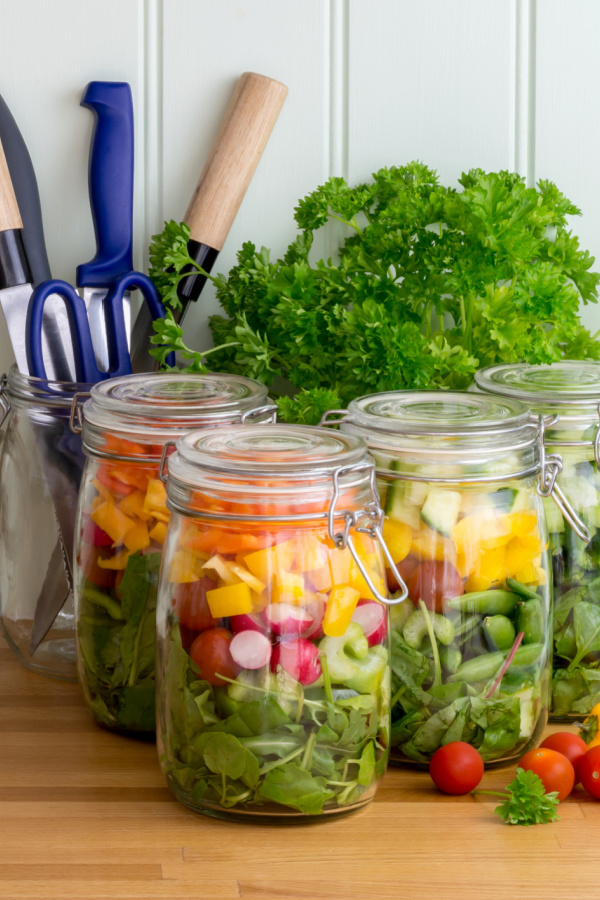 salad in jars