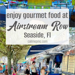 Collage of two photographs of Airstream Row in Seaside, Fl.