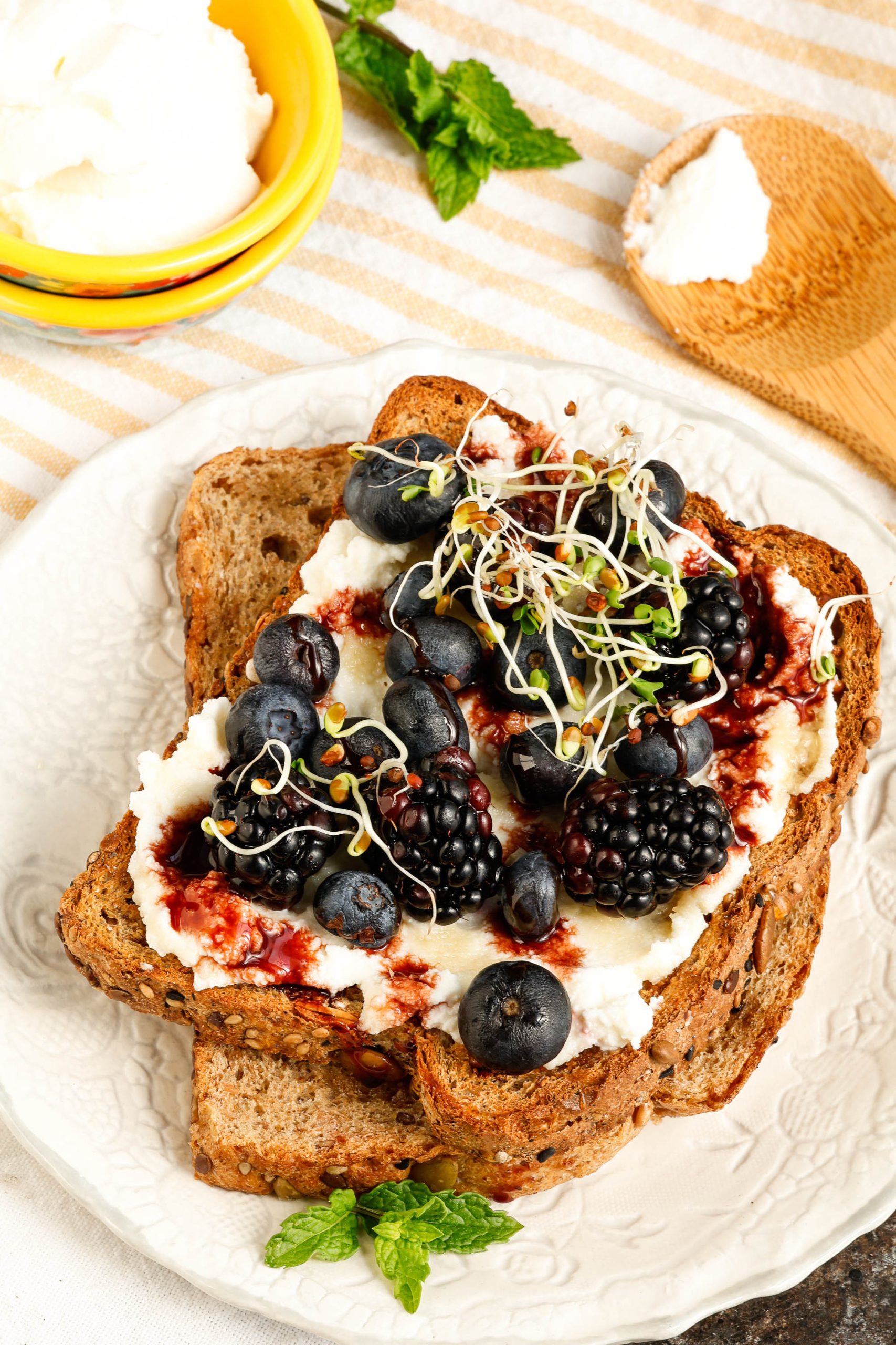 Black and Blueberry Ricotta Toast