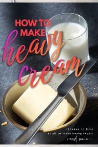 Butter and milk to make heavy cream labeled
