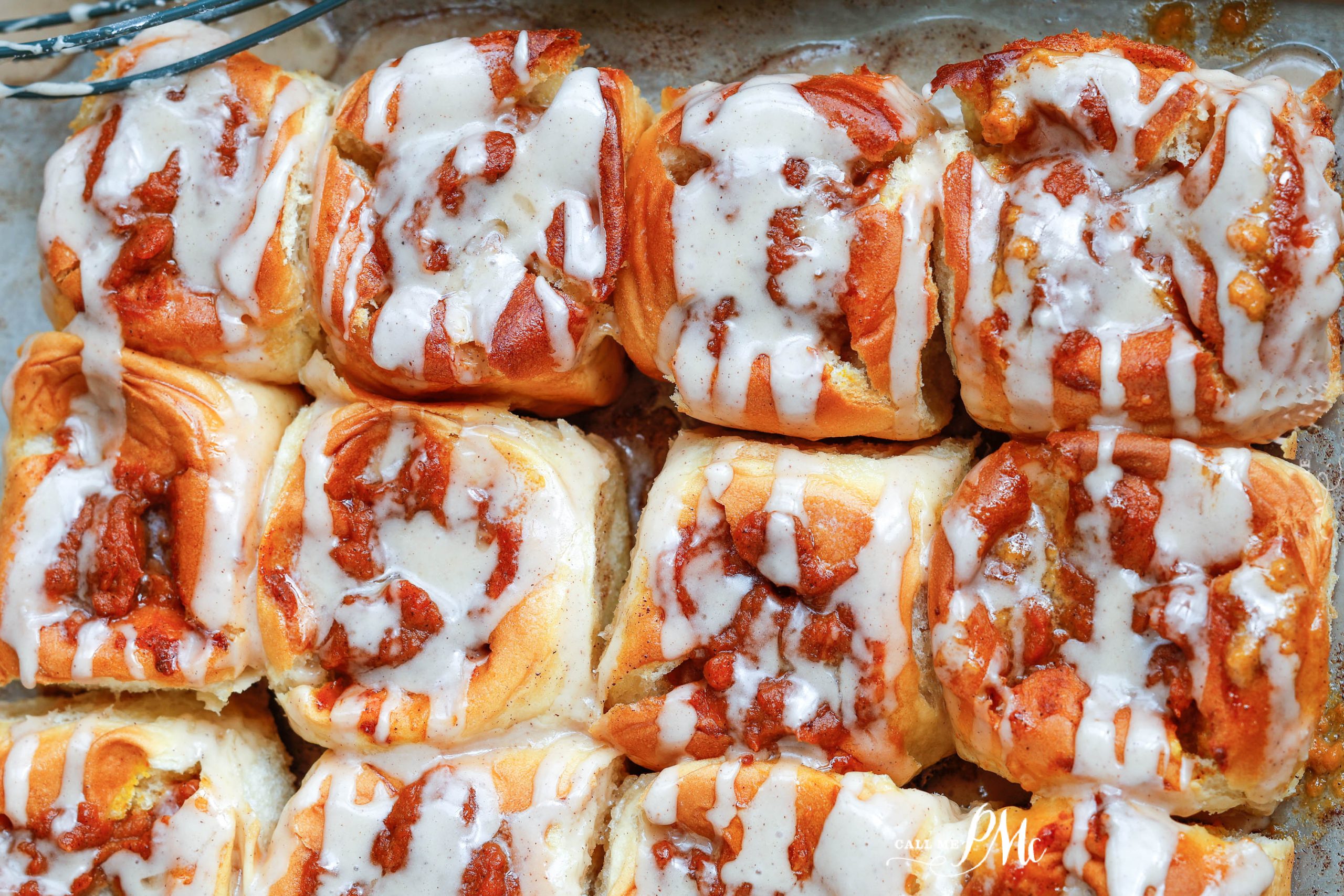 Horizontal pic, Sweet rolls stuffed and glazed.