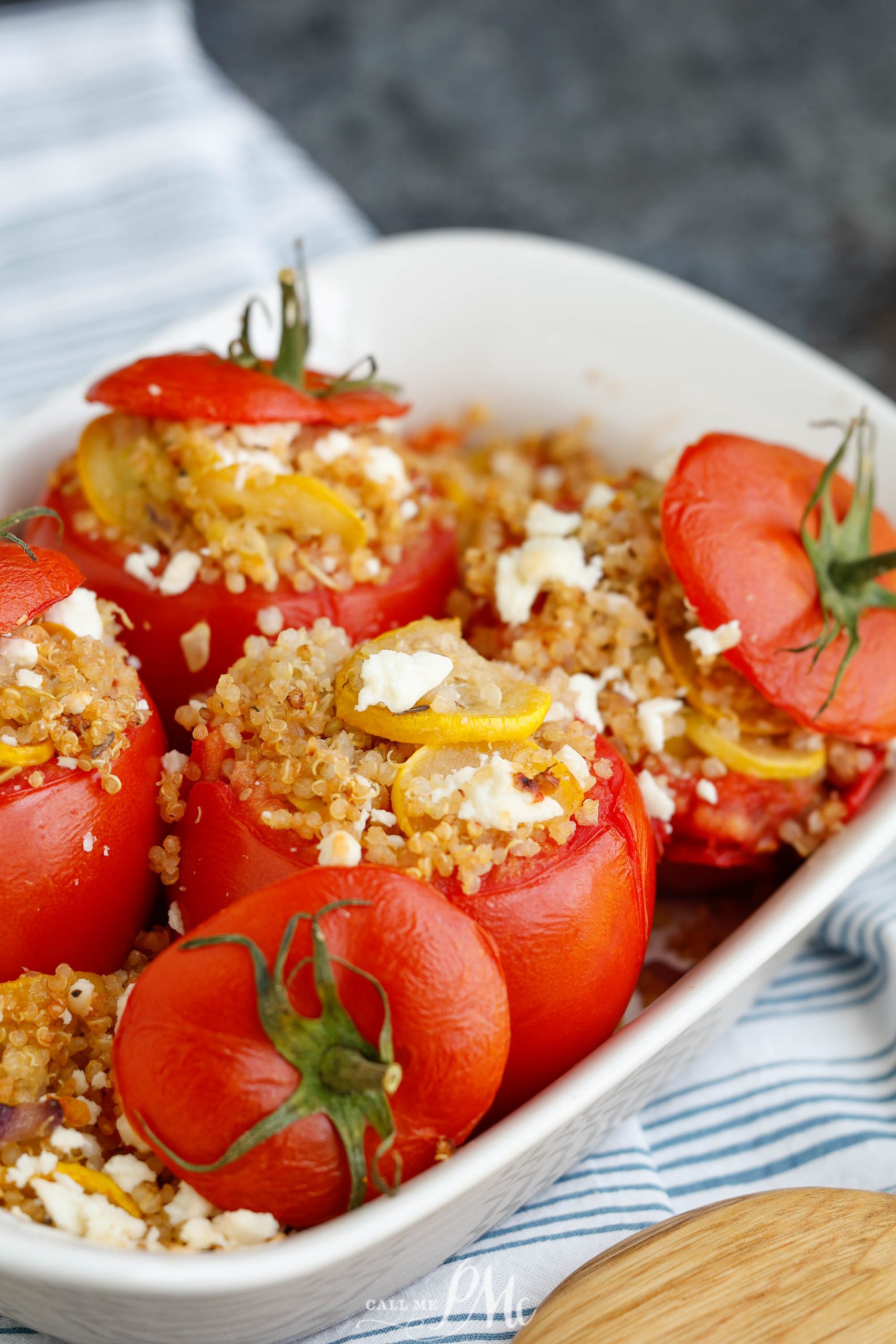 Tomato casserole in a dish.