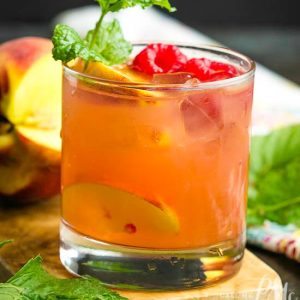 RASPBERRY PEACH BOURBON SMASH