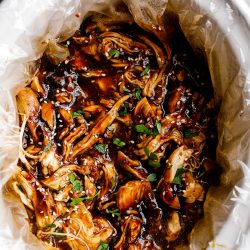 Shredded hoisin chicken in slow cooker