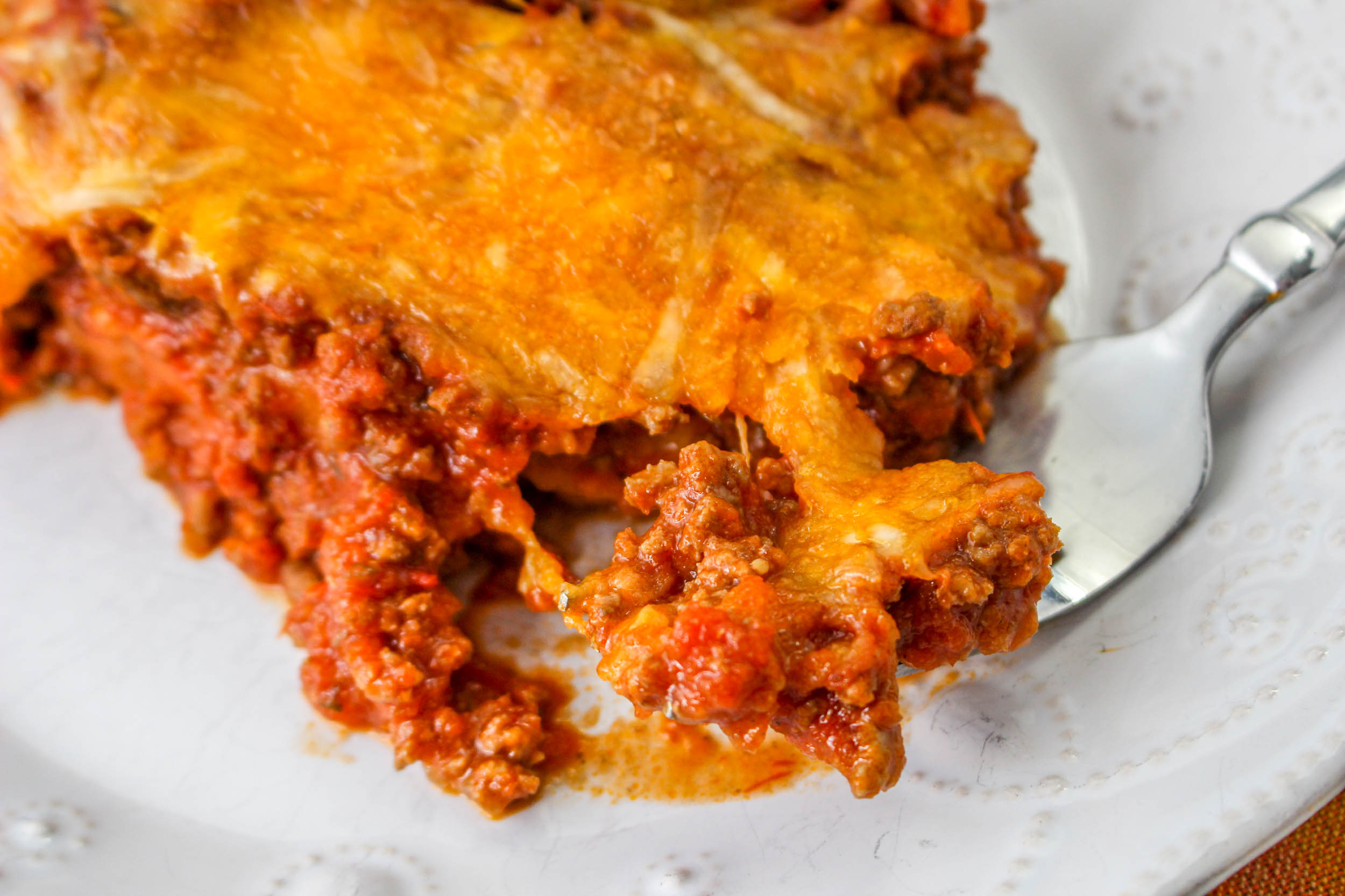 Texas Toast Casserole on a plate with a fork.