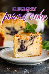 Blueberry Swirl Pound Cake with Lemon Glaze