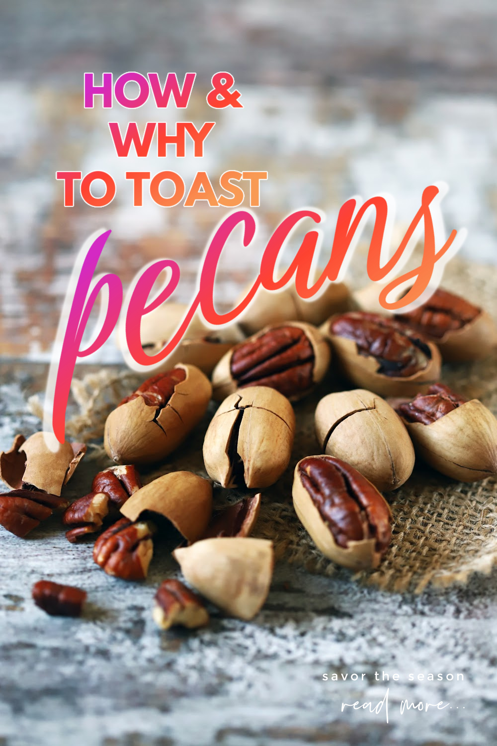 cracked pecans on a table.