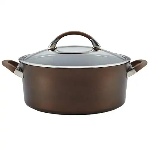 Cooks Standard Stock Pot Dutch Oven Casserole with Glass Lid, 7-Quart Classic Hard Anodized Nonstick Stockpot, Black