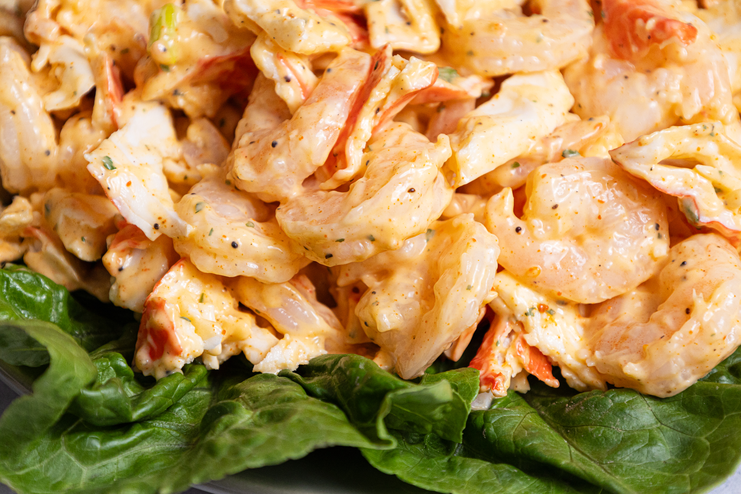 A plate of Light Shrimp and Crab Remoulade on a plate.