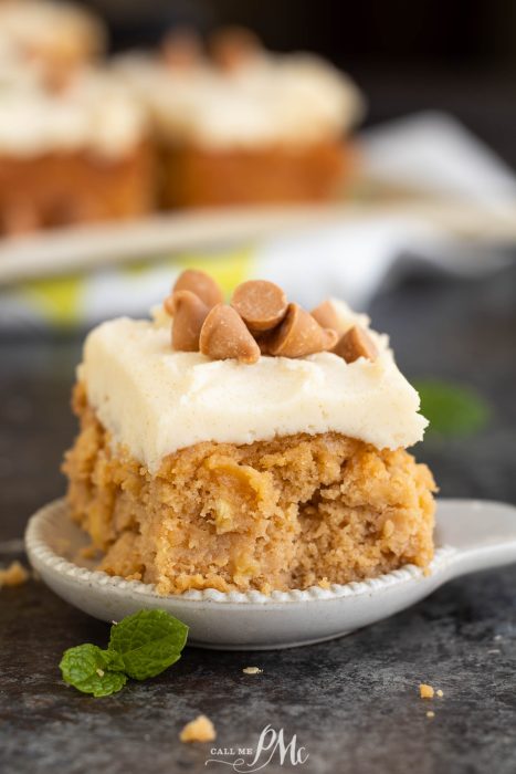 Butterbeer Apple Cake on a white plate.