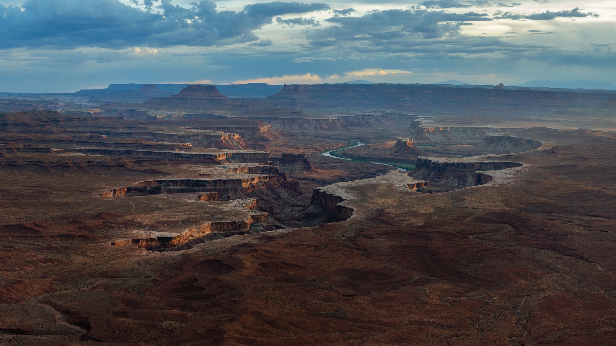 An aerial view of a Canyonlands in utah.