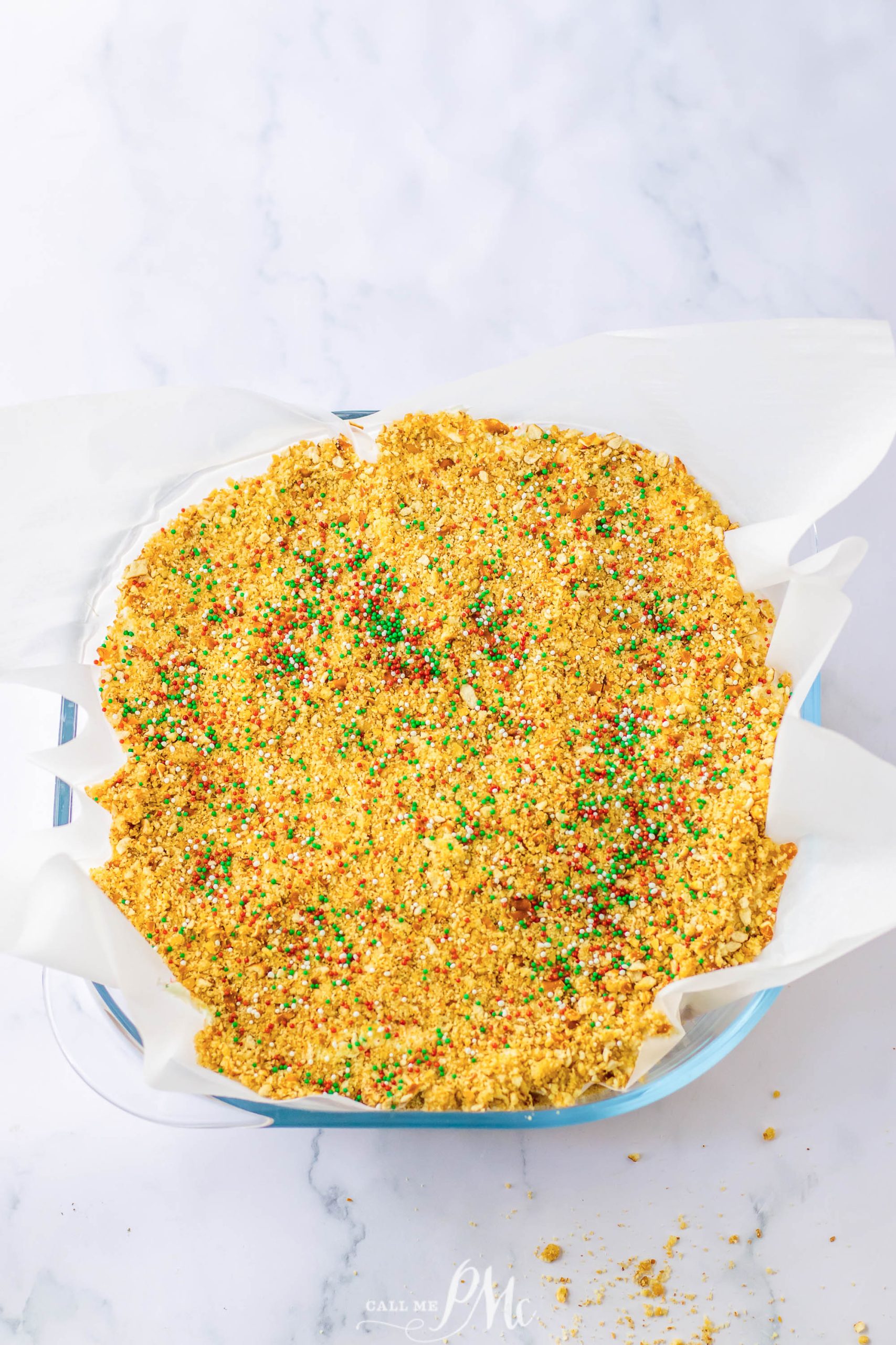 A dish with sprinkles on top of it.