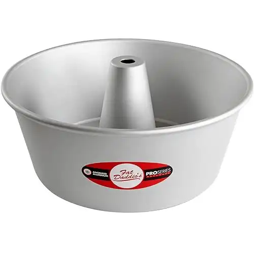 Fat Daddio's PAF-8375 Anodized Aluminum Angel Food Cake Pan, 10 Inch