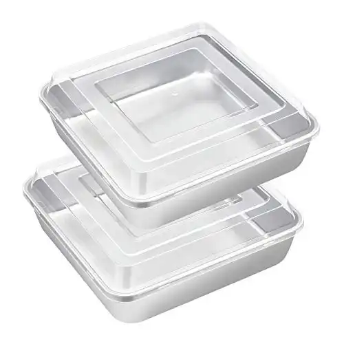 E-far 8 x 8-Inch Square Baking Pan with lid, Set of 2