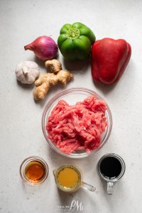 Ingredients for beef noodle soup.