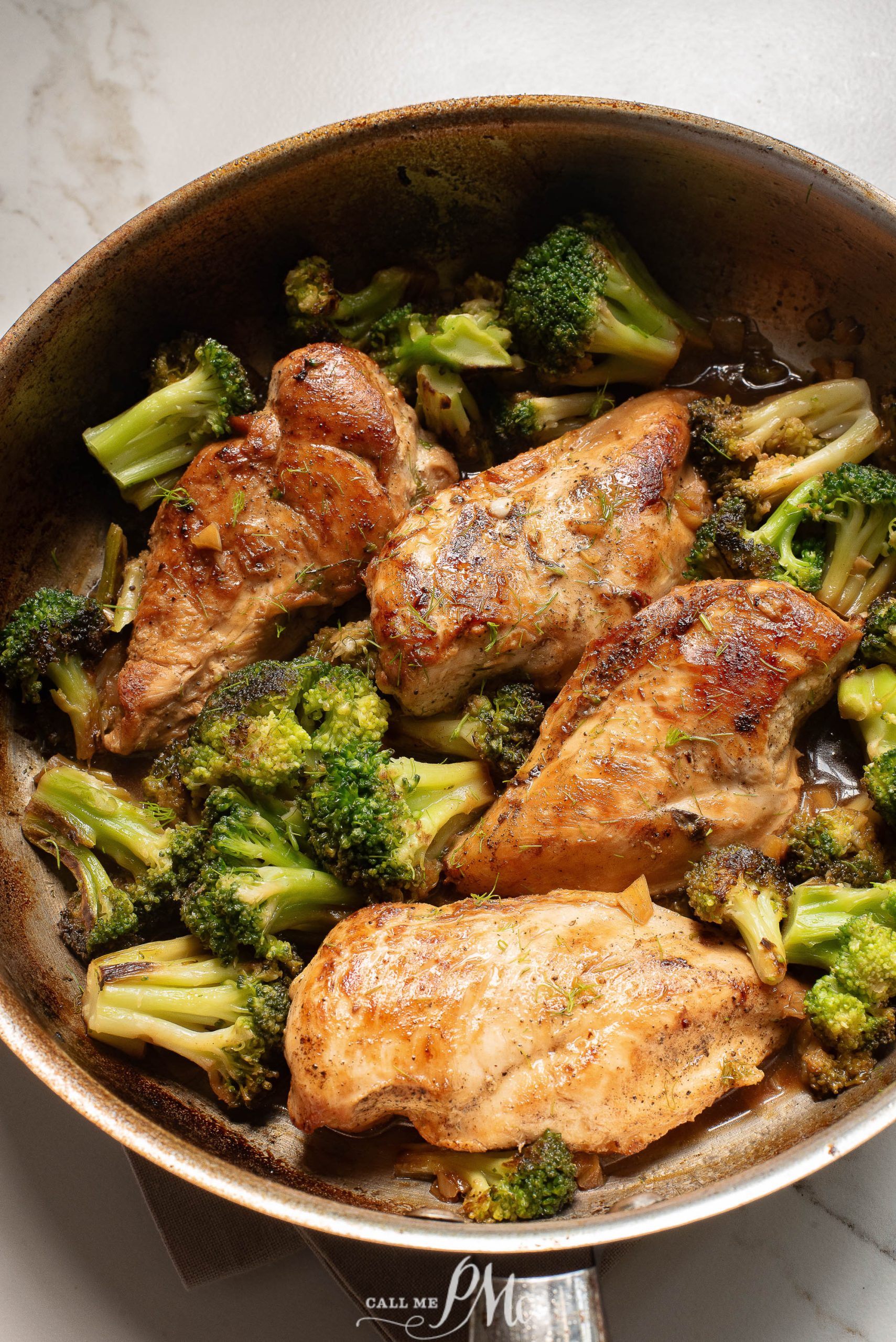 Stovetop Lemon Dill Chicken in a skillet.