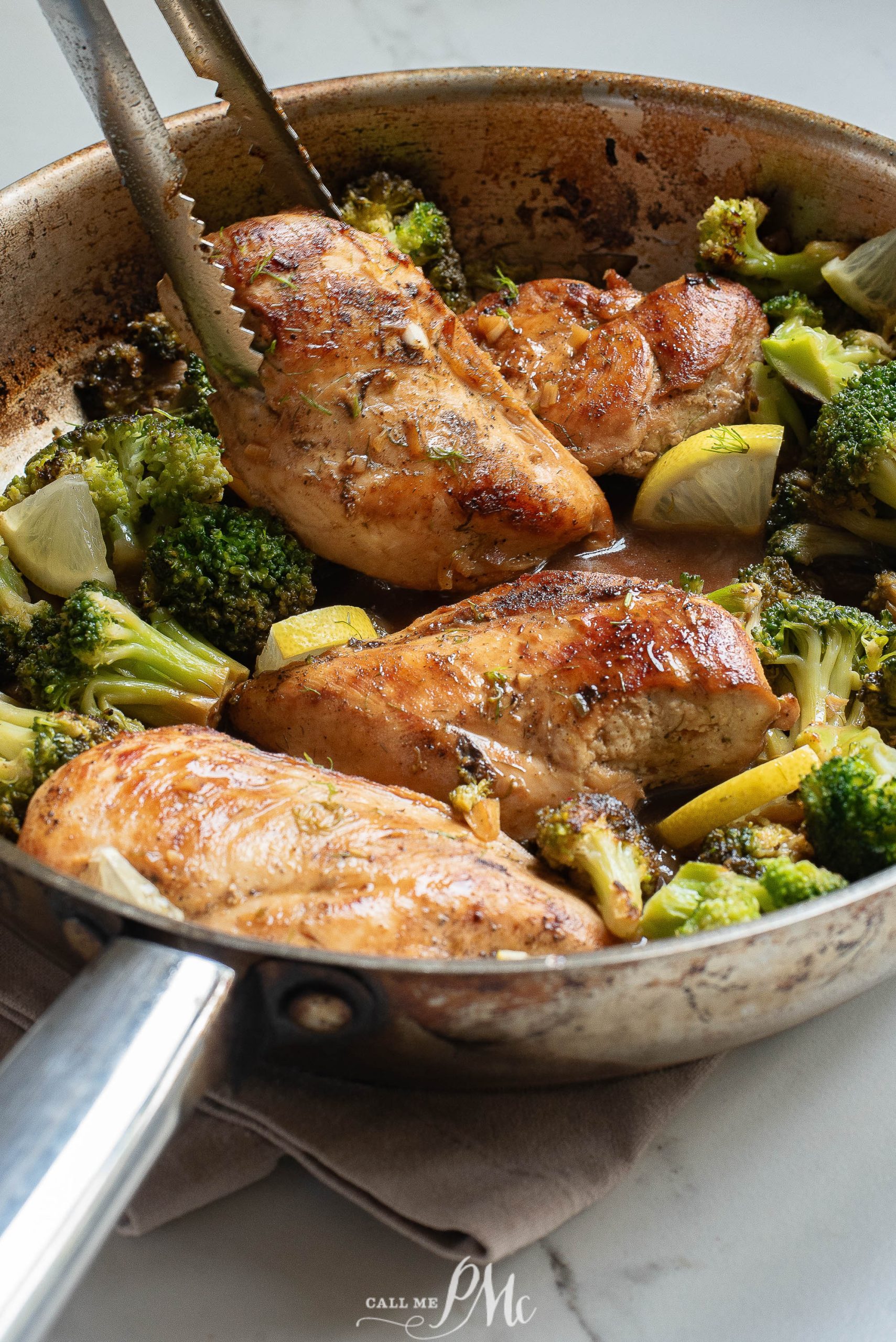 Stovetop Lemon Dill Chicken in a frying pan.