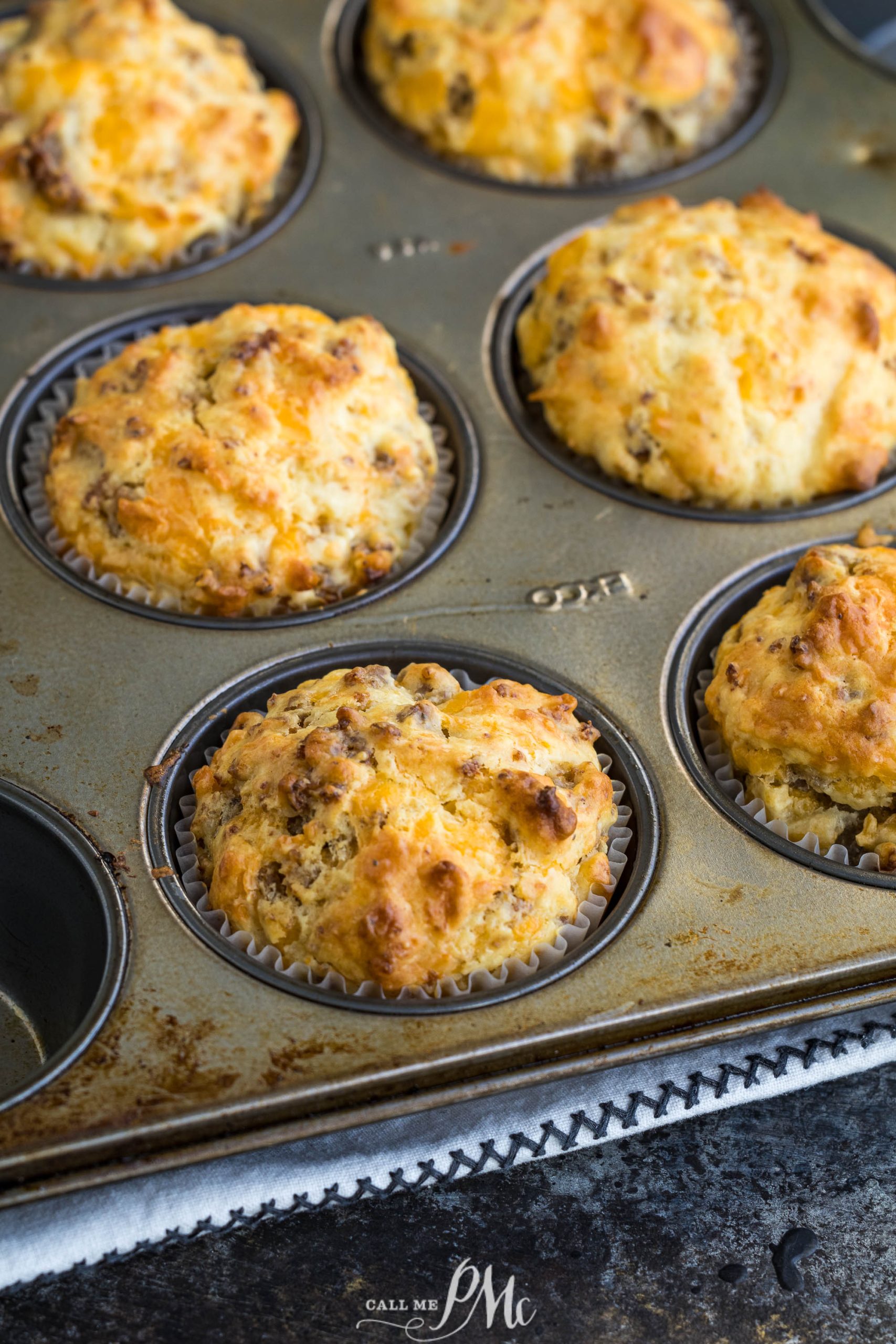 Muffins in a muffin tin.