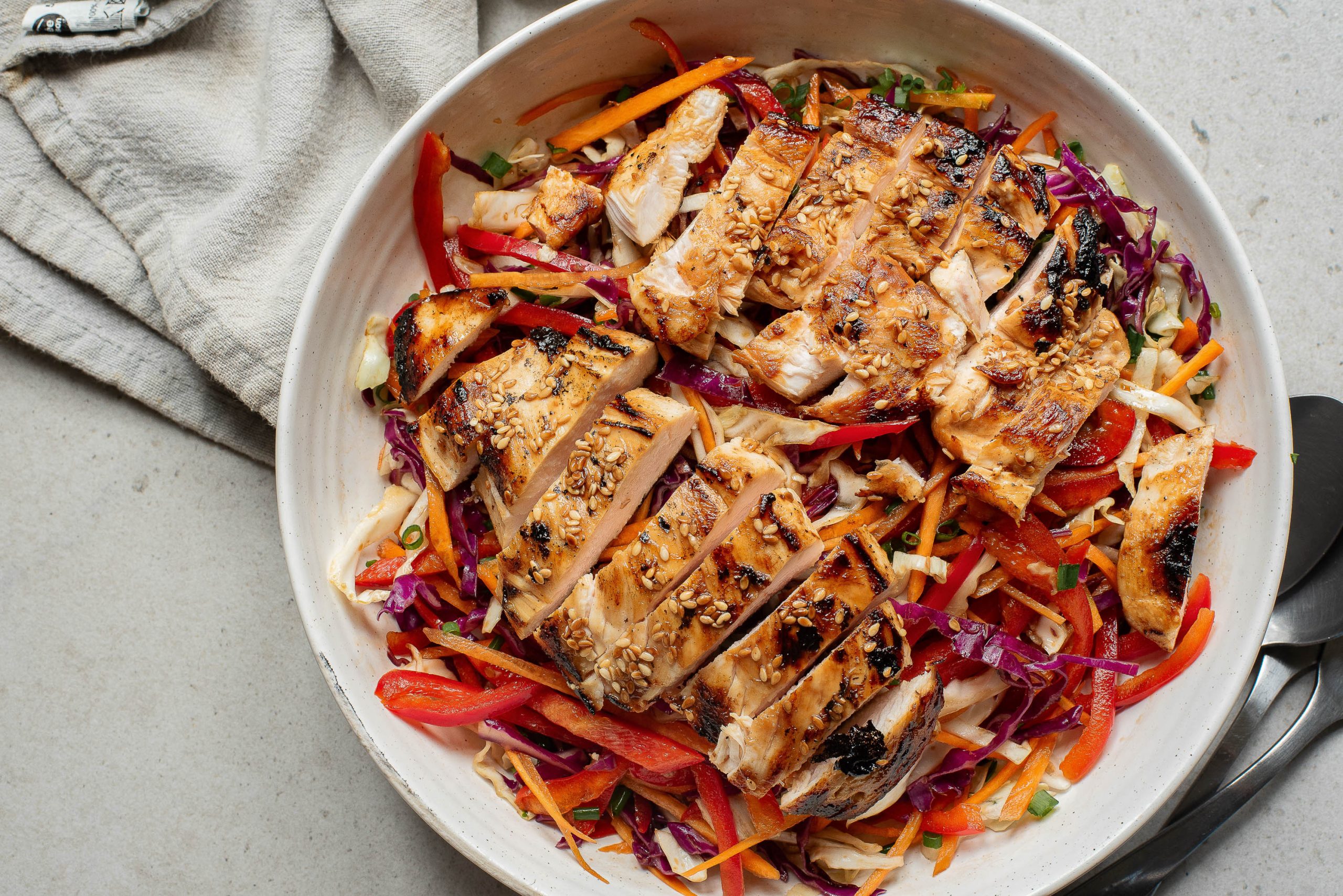 A bowl of chicken salad.