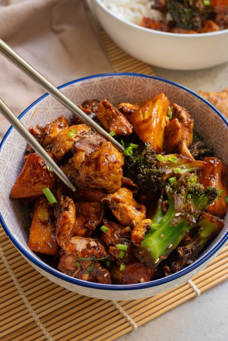 Sheet Pan Sticky Chicken with Pineapple and Broccoli