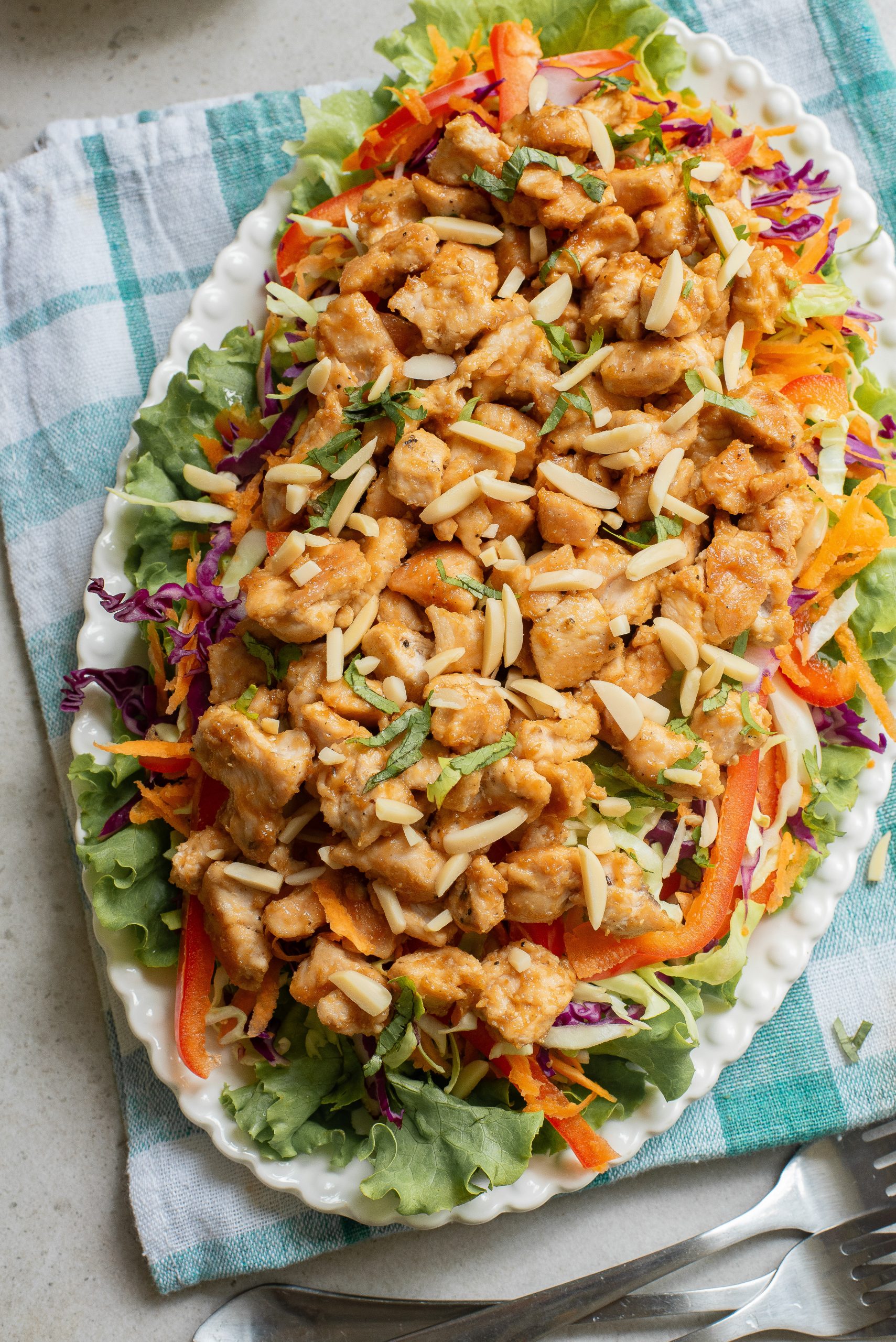 A plate of food on a table.