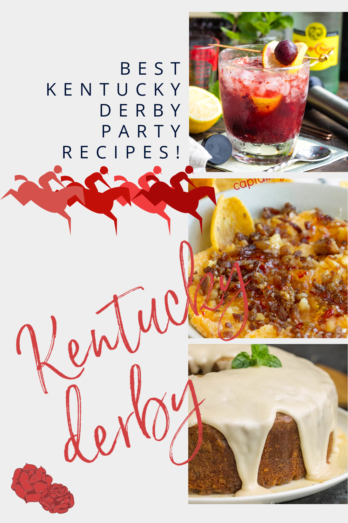 Collage of recipes for a Kentucky Derby Watch Party