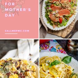 Collage of three salads for mother's day